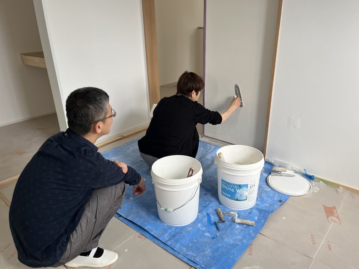 漆喰塗り体験～掛川市緑が丘　I様邸～